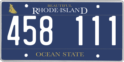 RI license plate 458111