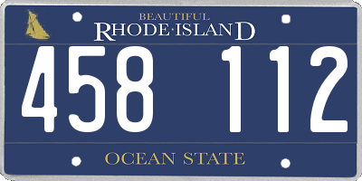 RI license plate 458112