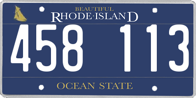RI license plate 458113
