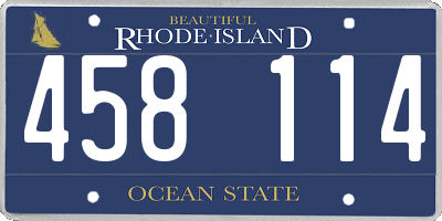 RI license plate 458114