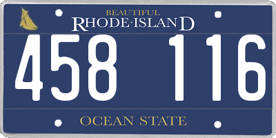 RI license plate 458116