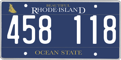 RI license plate 458118