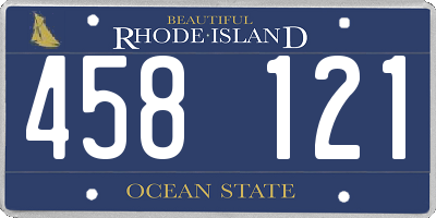 RI license plate 458121