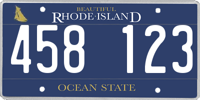 RI license plate 458123