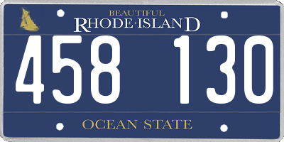 RI license plate 458130