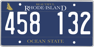 RI license plate 458132