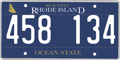 RI license plate 458134