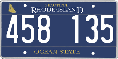 RI license plate 458135