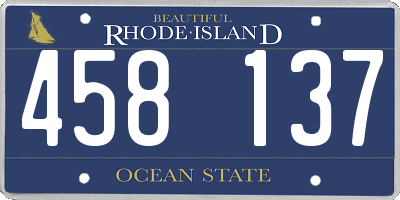 RI license plate 458137