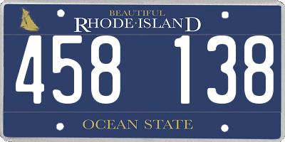 RI license plate 458138