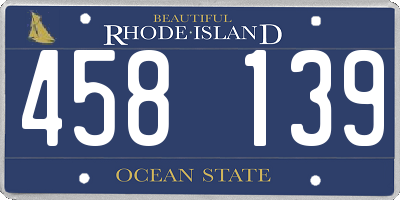 RI license plate 458139