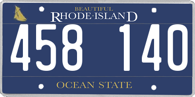 RI license plate 458140