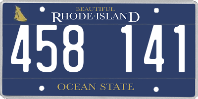 RI license plate 458141