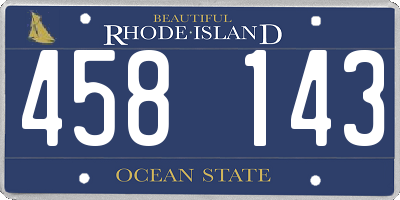 RI license plate 458143