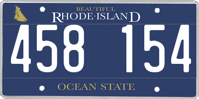 RI license plate 458154