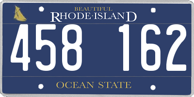 RI license plate 458162