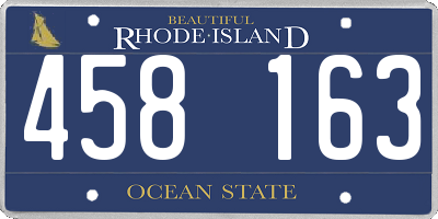 RI license plate 458163