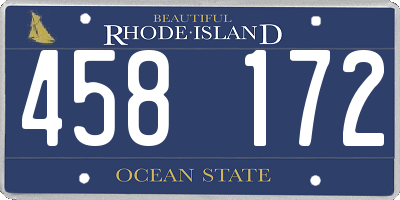 RI license plate 458172