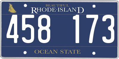 RI license plate 458173
