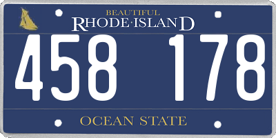 RI license plate 458178