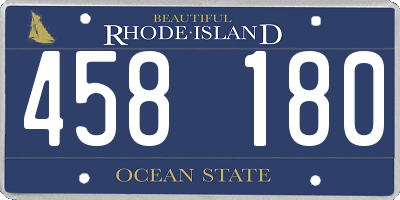 RI license plate 458180