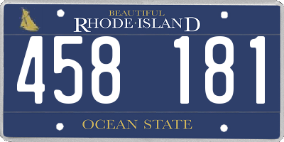 RI license plate 458181