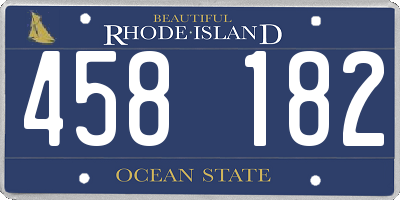 RI license plate 458182