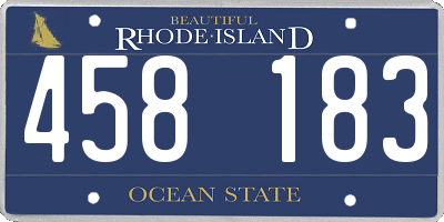 RI license plate 458183