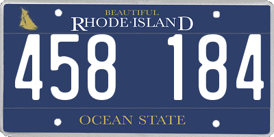 RI license plate 458184
