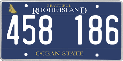 RI license plate 458186