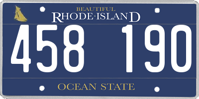RI license plate 458190