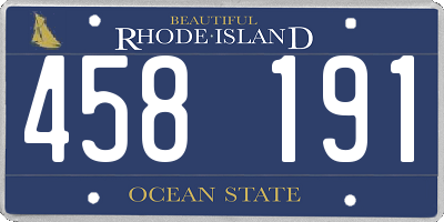 RI license plate 458191