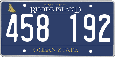 RI license plate 458192