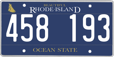 RI license plate 458193