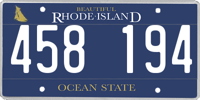 RI license plate 458194