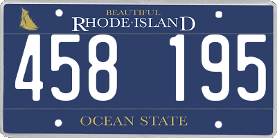 RI license plate 458195