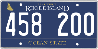 RI license plate 458200