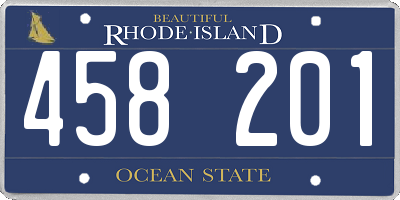 RI license plate 458201