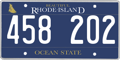 RI license plate 458202