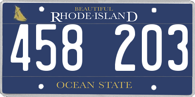 RI license plate 458203