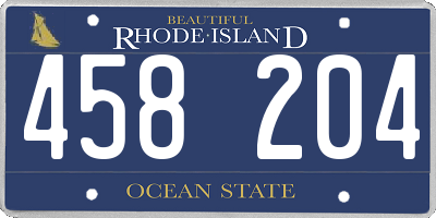 RI license plate 458204