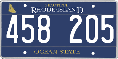 RI license plate 458205