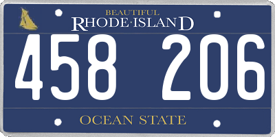 RI license plate 458206