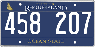 RI license plate 458207