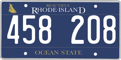 RI license plate 458208