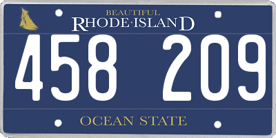 RI license plate 458209