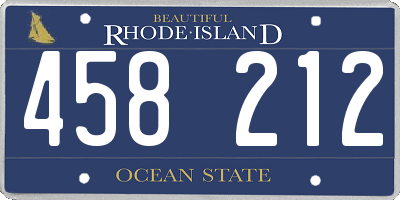RI license plate 458212