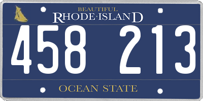 RI license plate 458213