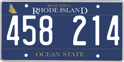 RI license plate 458214