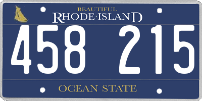 RI license plate 458215